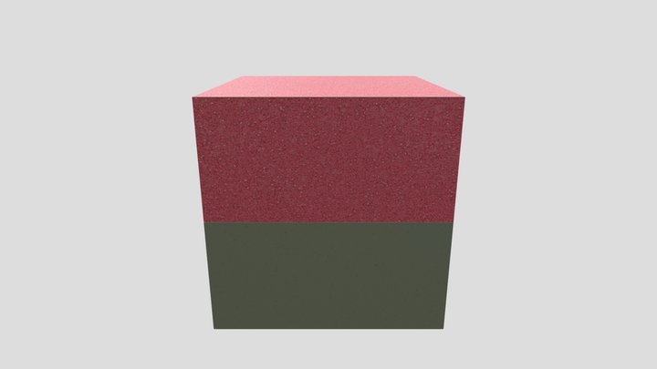 Grass block low poly 3D Model