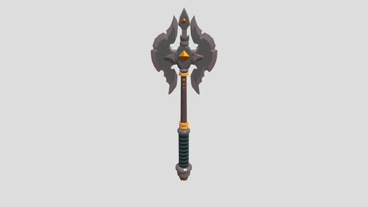 Stylized Battle Axe 3D Model