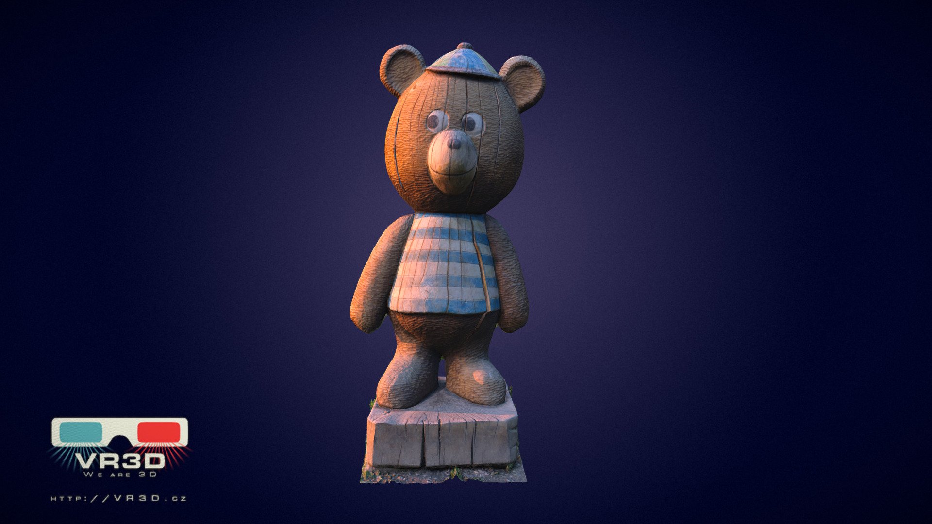 [3D scan] Wooden statue of a bigger cute bear