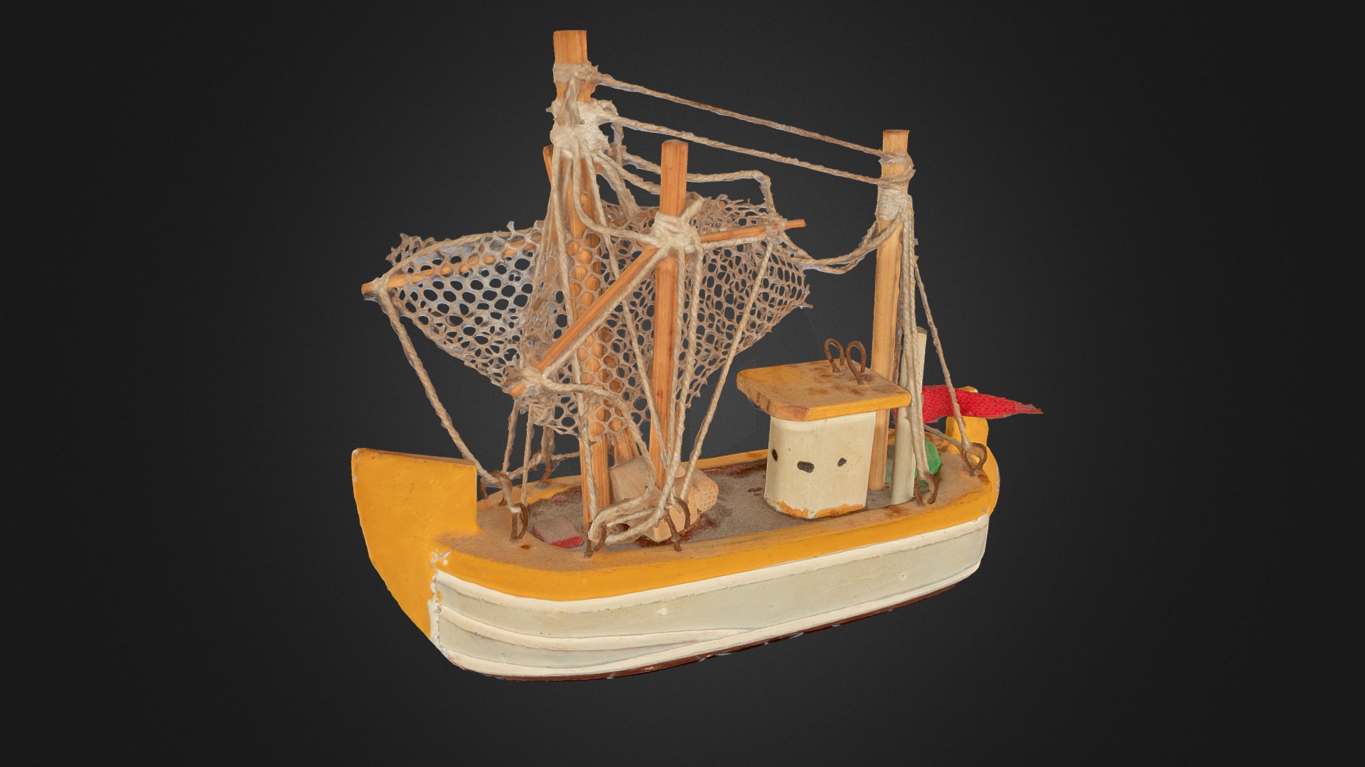 3D model Boat – Handmade (6cm long) - This is a 3D model of the Boat - Handmade (6cm long). The 3D model is about a model of a ship.