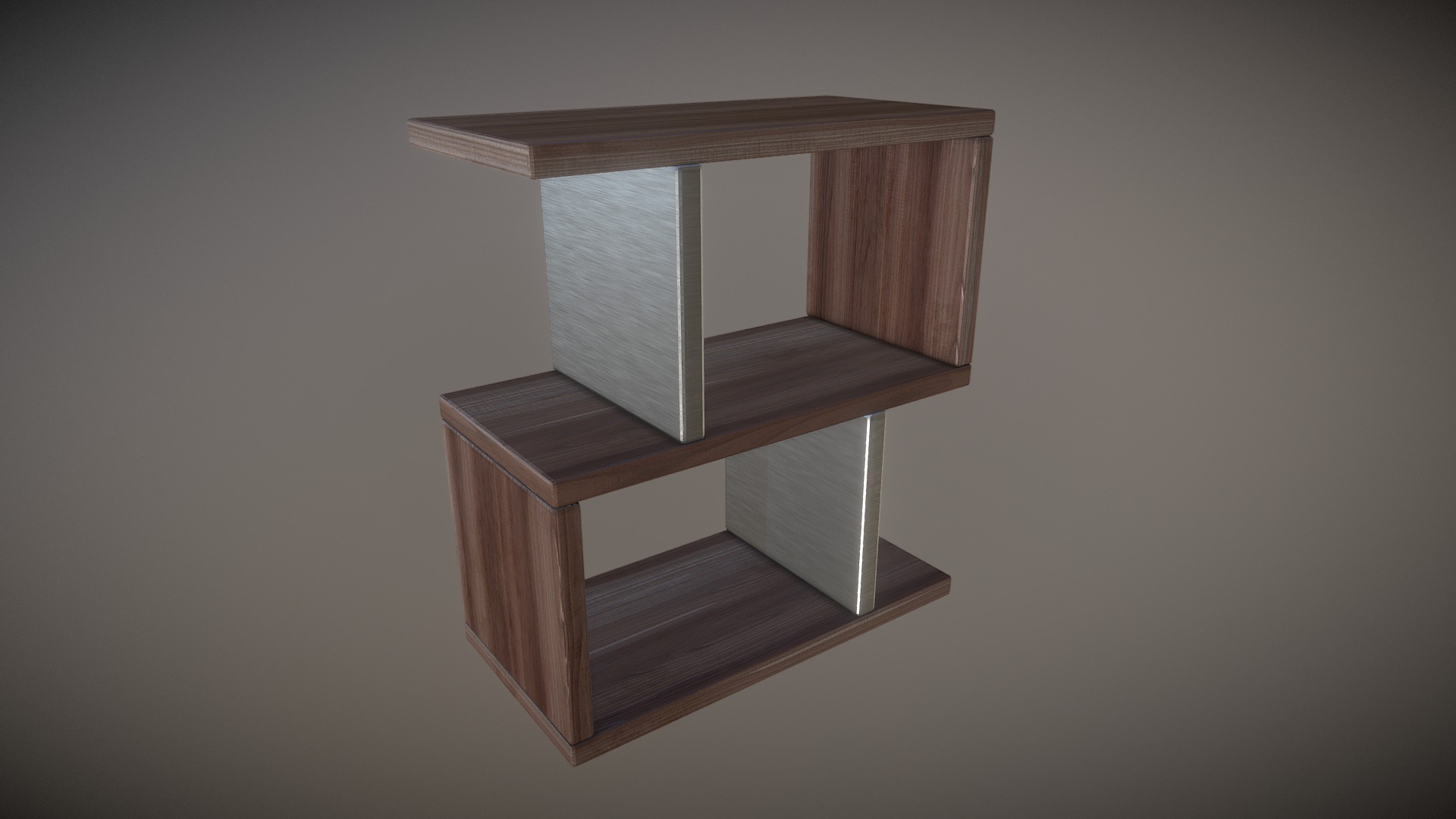 3D model Modern End Table - This is a 3D model of the Modern End Table. The 3D model is about a wooden shelf with a wooden top.