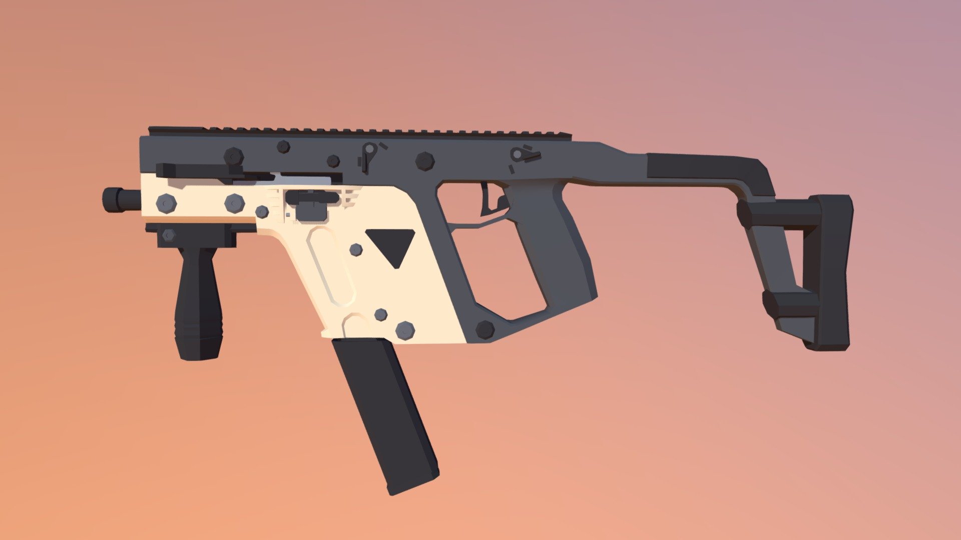 Low guns. Kriss vector 3d модель. Kriss vector референс. Kriss vector Low Poly. Оружие Low Poly сбоку.