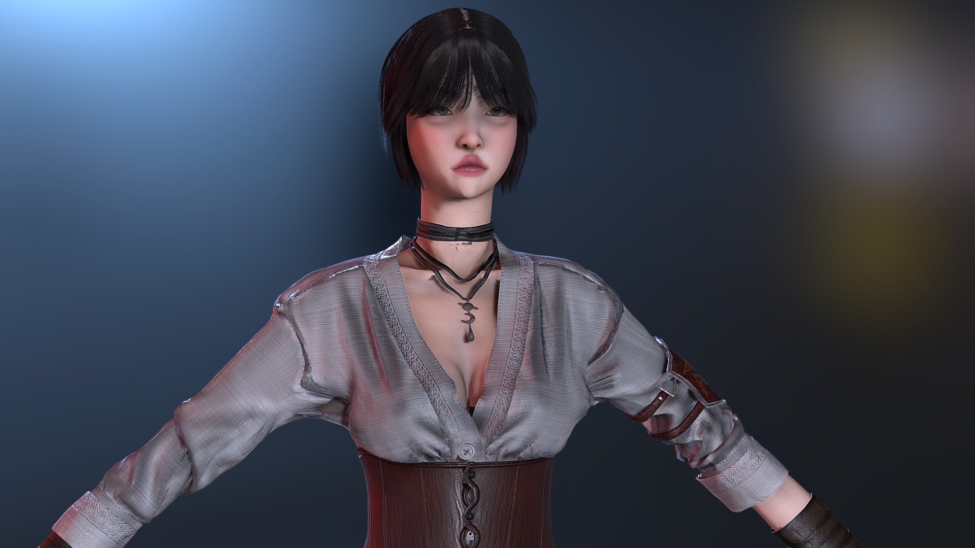 Medieval Warrior Woman - GameReady - 3D model by Cssia [f6ac318