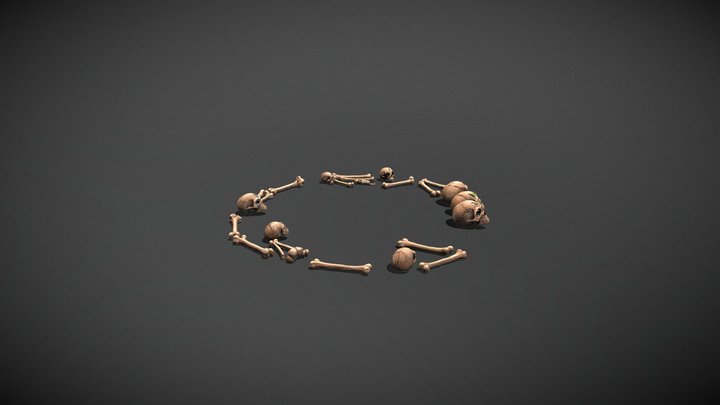 Stylized Skeleton Remains Prop Pack