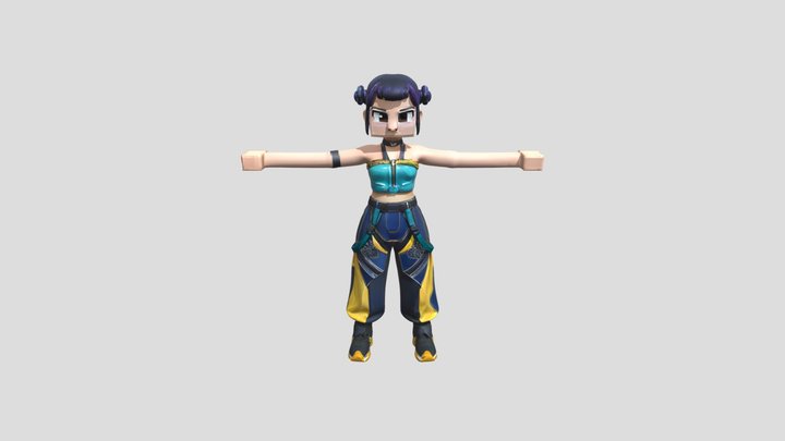 Stylized female character 3D Model