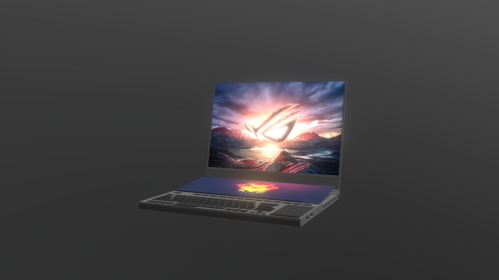 low-poly Rog Zephyrus Duo 15 laptop
