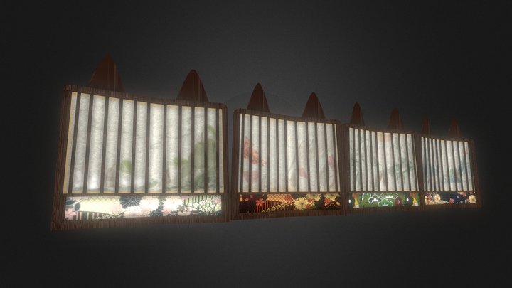 Japanese sliding door 3D Model