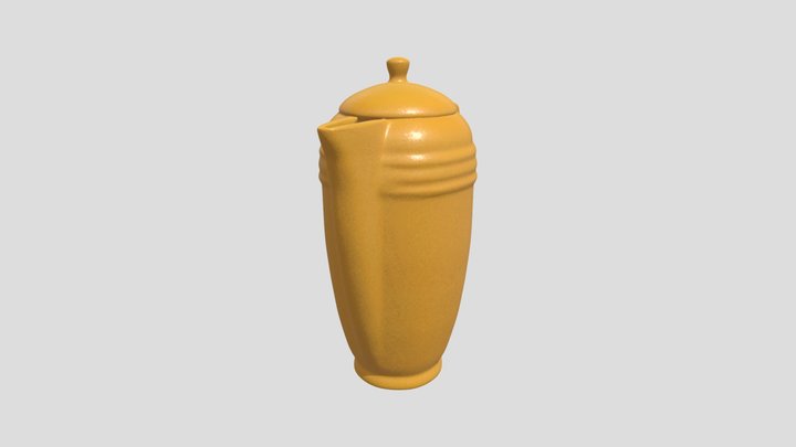 Modern Yellow Ceramic Pitcher 3D Model