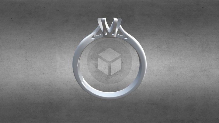 P-26 Engagement ring STL 3D Model