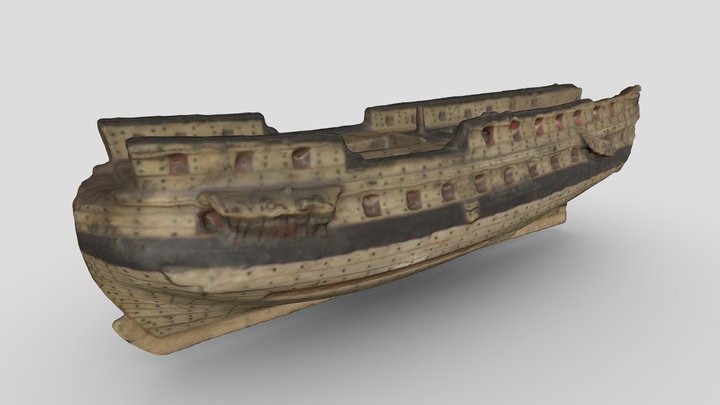 Bone ship model (SOTLS : 1982.1221) Artec Eva 3D Model