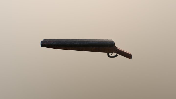 Double-Barrel Shotgun 3D Model