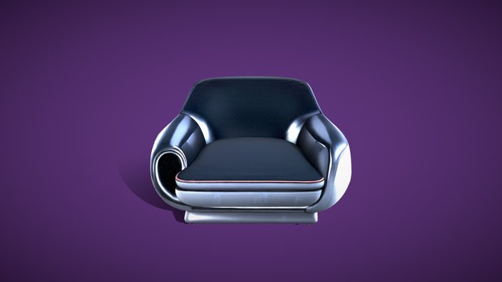 Futuristic Bluish Sofa 3D Model