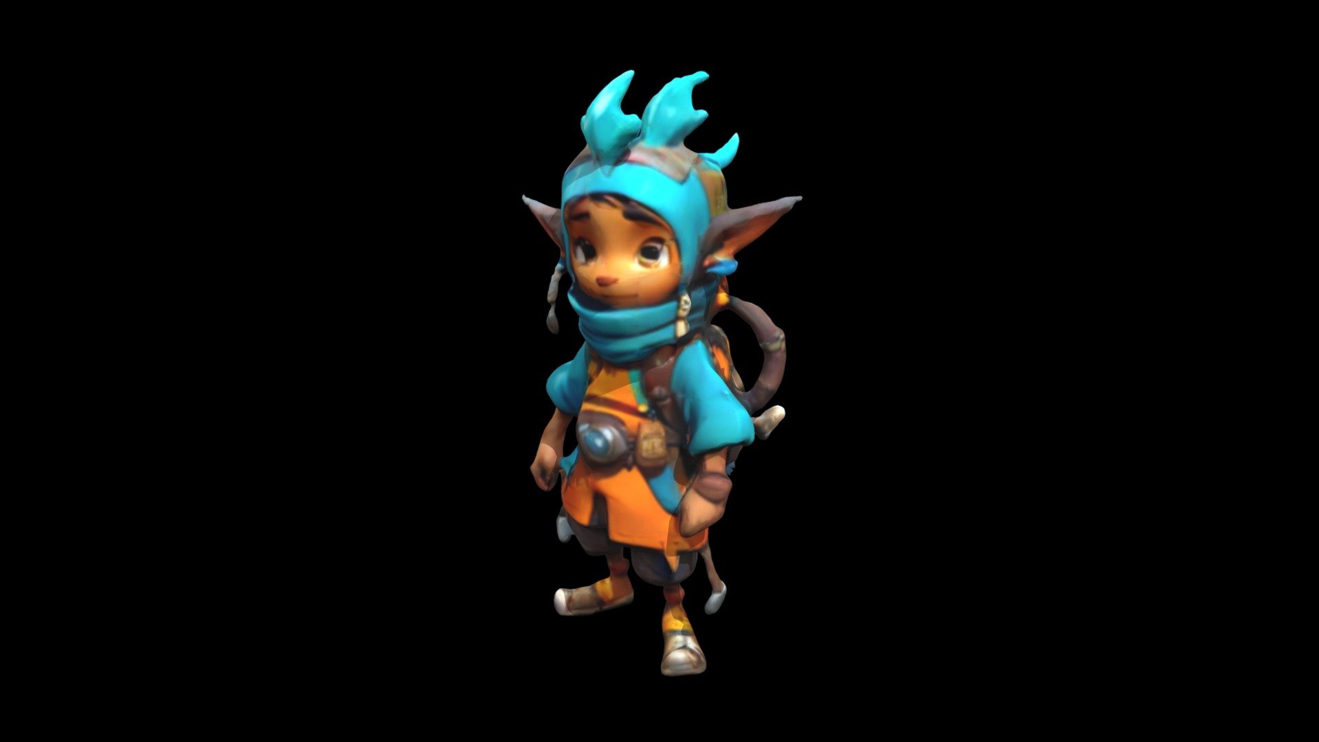 a cartoon character with a backpack and a sca - Download Free 3D model ...