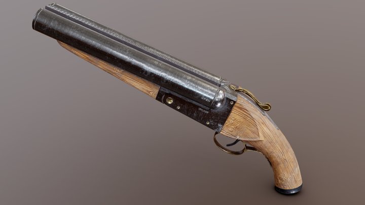 Antique Double-Shotgun 3D Model