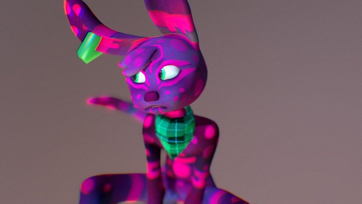 LUNA SITTING POSE 3D Model
