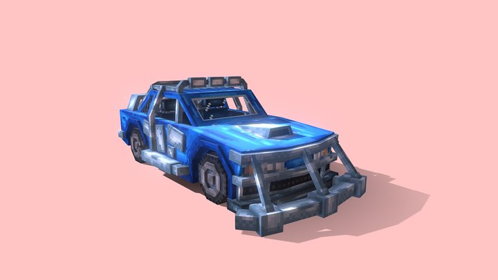 Blue armored Car 3D Model