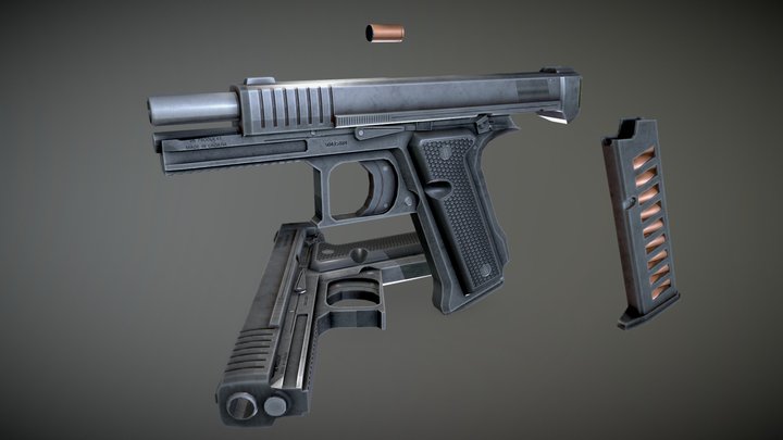 Pistol for VR game 3D Model