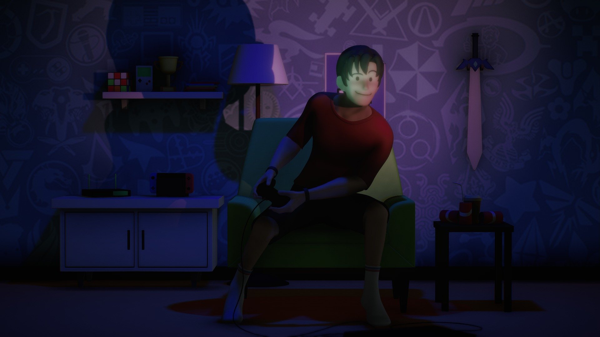 Gaming Guy in his RGB room - Download Free 3D model by Baidhar Hembram ...