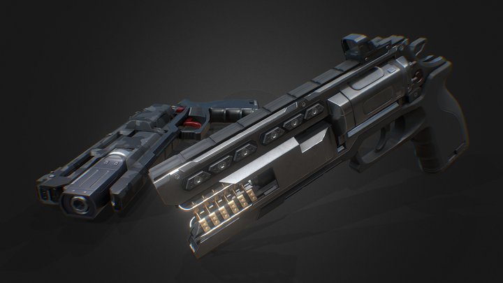 Sci-fi revolver 3D Model