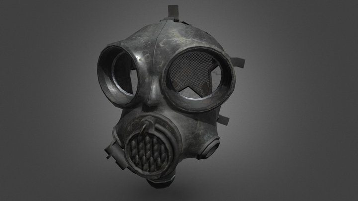 Used Gas Mask  (Mira CM-7M) 3D Model