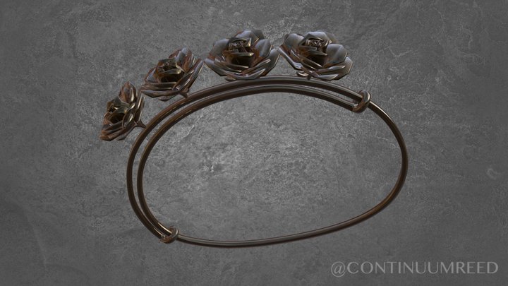 Bangle Bracelet: Rose - Game-Ready (Free) 3D Model