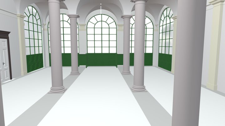 Column Hall Free 3D model 3D Model