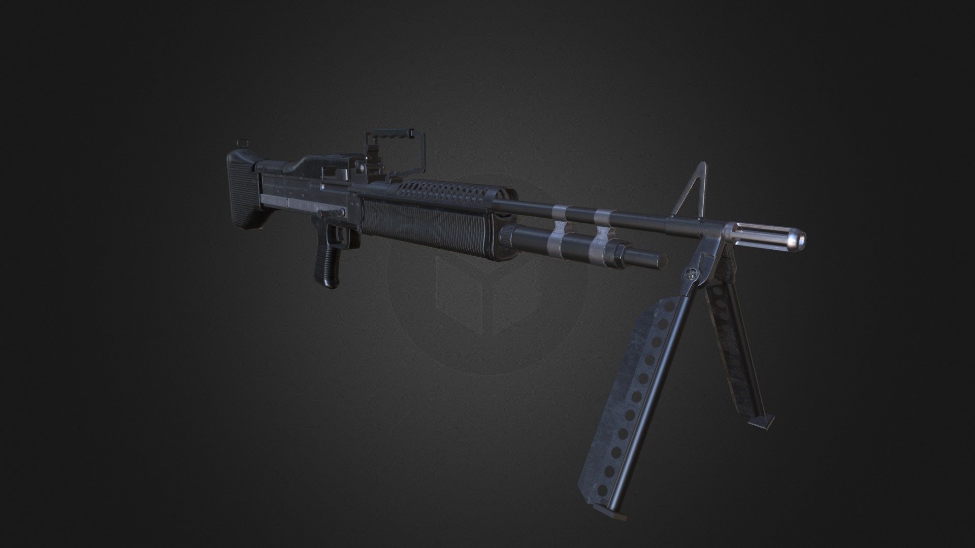 M60 - Machine gun - low poly - Download Free 3D model by RafalTlalka ...