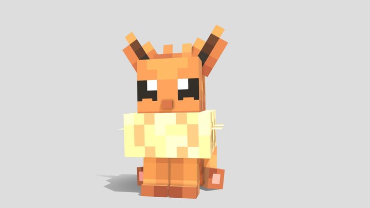 Minecraft Eevee Plushie 3D Model