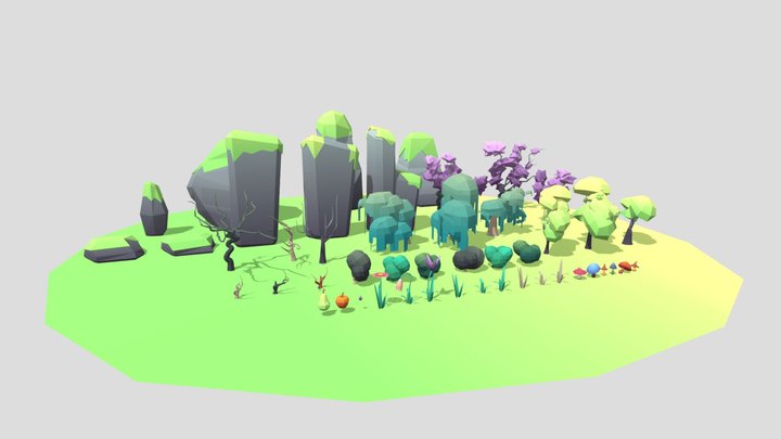 Low poly nature pack 3D Model