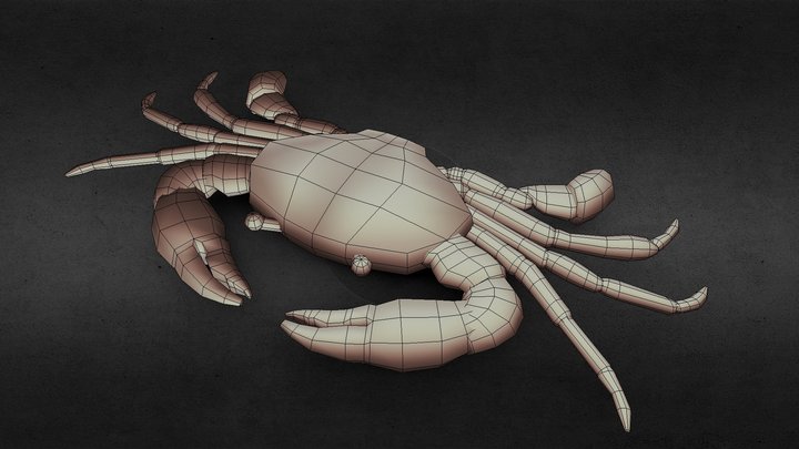 Low Polly Crab (Free V-1.1) 3D Model