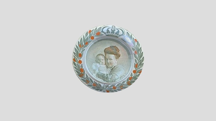 Plate with royal portrait 3D Model