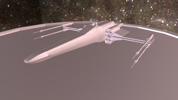 X-wing en plataforma 3D Model