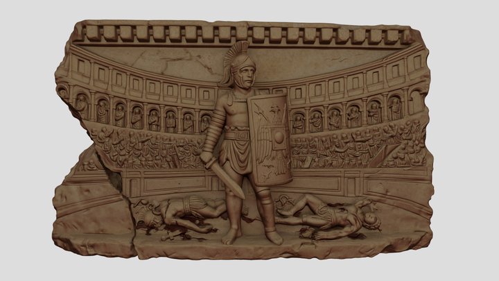 Ancient Roman Relief - The Gladiator – Free 3D Model STL