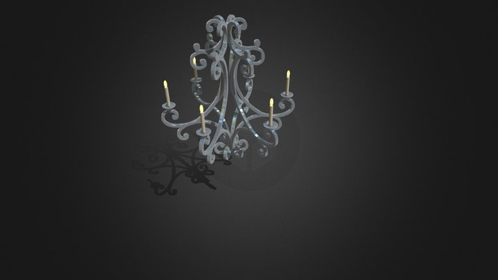 Люстра цветная 3D Model