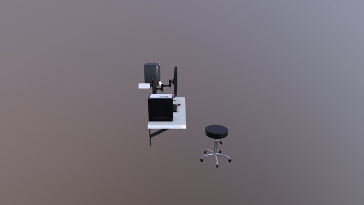Supplies And Desk 3D Model