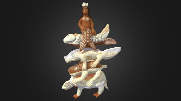 Ocumicho figura - Mermaid & animals (2022.2.13) 3D Model