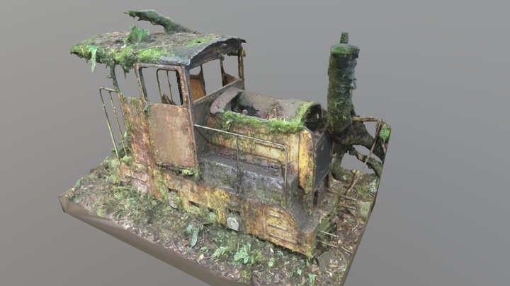 Abandoned Locomotive at Zhiban Forest Railway 3D Model