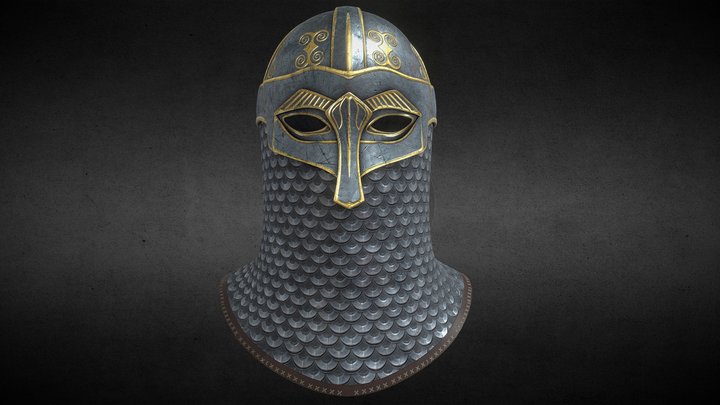Saxon Viking Helmet Fantasy 3D Model