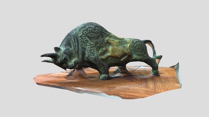 青铜鎏金公牛 by Kelly 3D Model