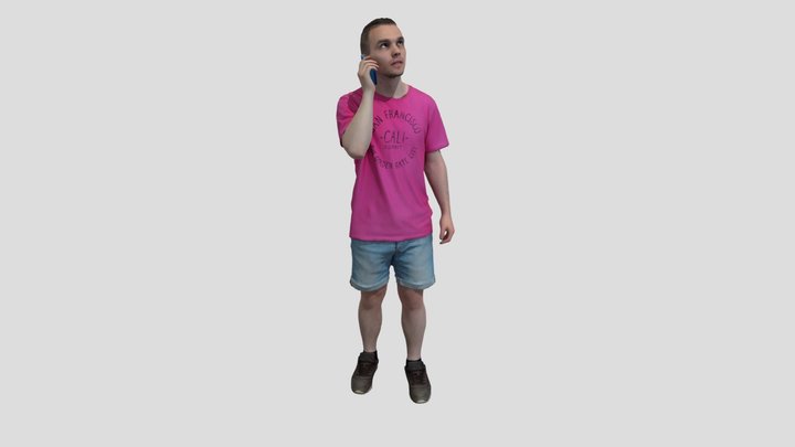Young Guy Is Talking On The Phone – Modèle 3D gratuit STL