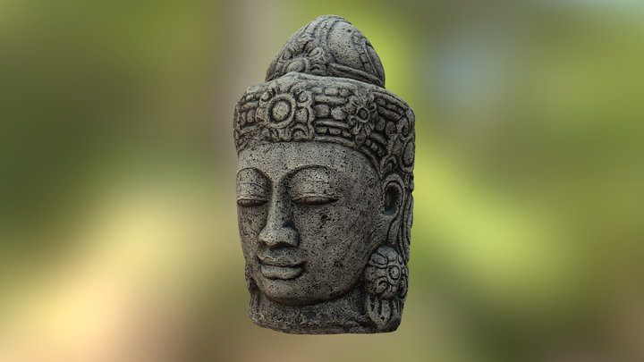 Stone Buddha Head 3D Model