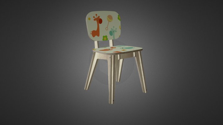 Flat Pack Children Chair 3D Model