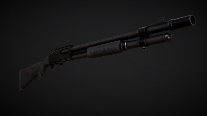 Remington 870 Game Asset 3D Model