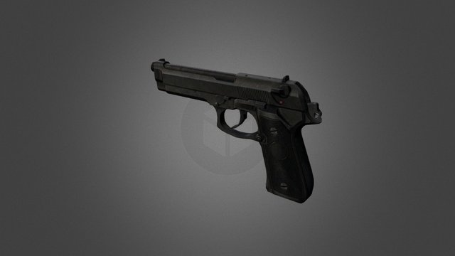 Handgun 2 - Beretta 3D Model