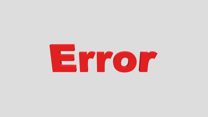 3D model Text Error 3D Model