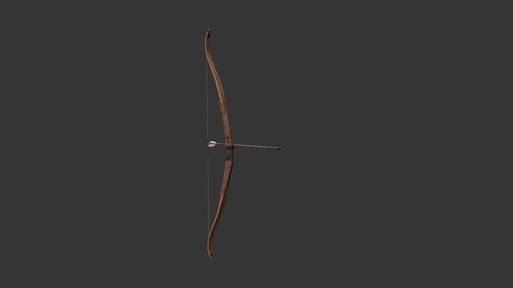 Recurve Bow & Arrow 3D Model