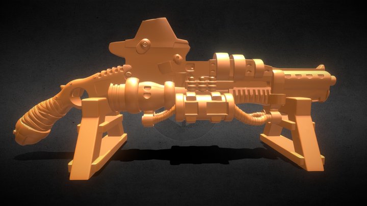 Stylized Sci-Fi Shotgun Sculpture 3D Model