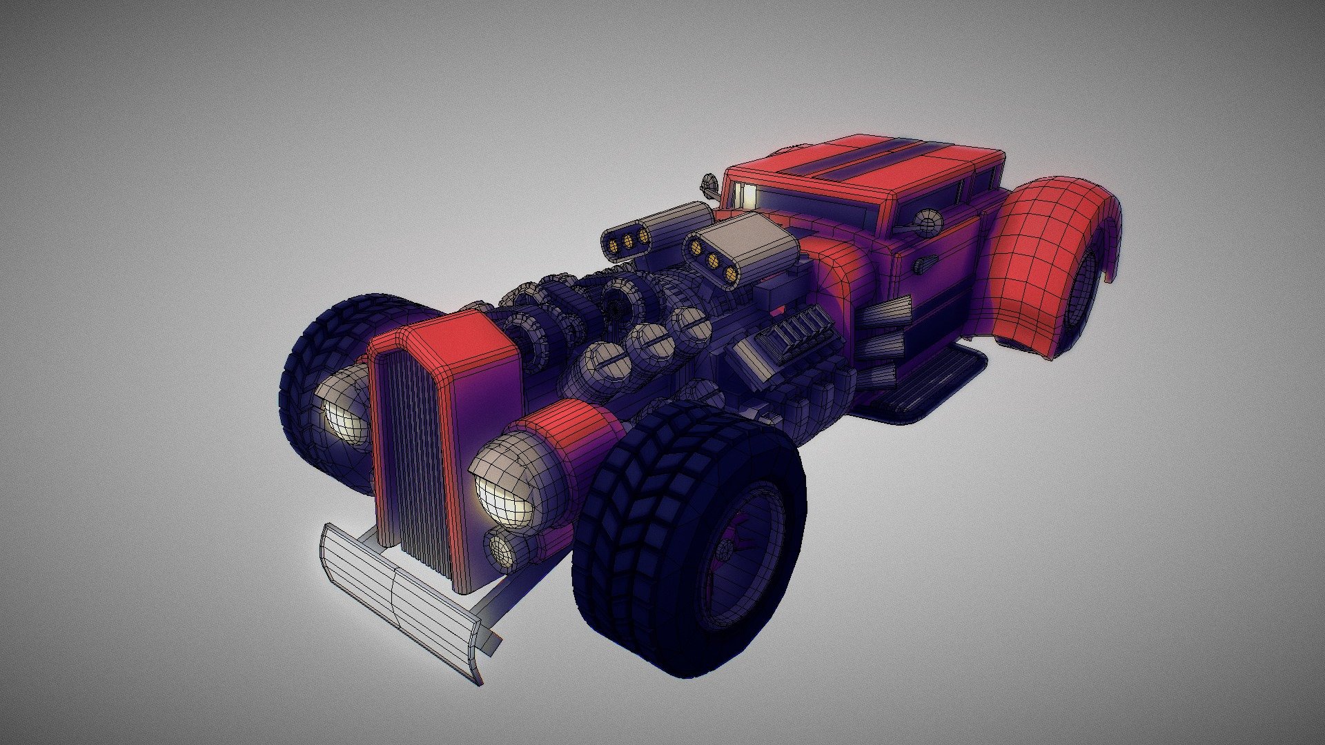 Hot Rod Lowpoly - 3D model by carlestenorio [f6d8dd4] - Sketchfab