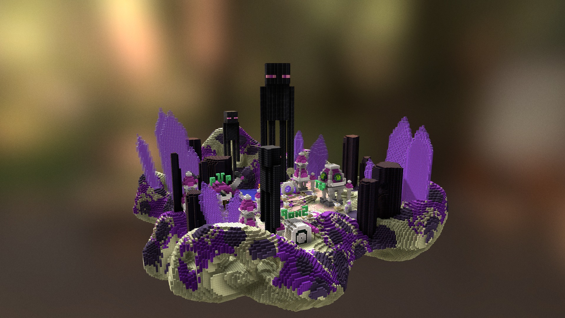 3D model Enderworld Lobby - This is a 3D model of the Enderworld Lobby. The 3D model is about a video game of a city.