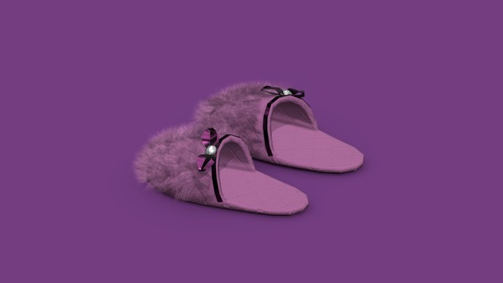 Fuzzy Slippers 3D Model